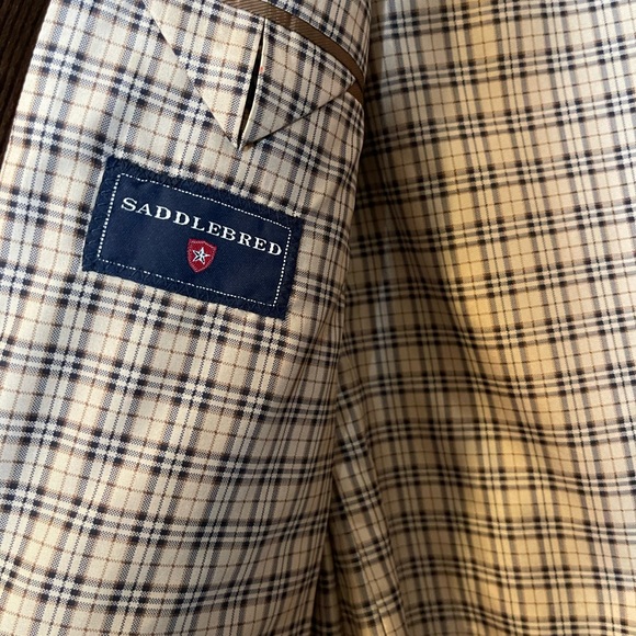 Saddlebred Sport Coat Mens 42L Brown Corduroy‎ 2 Button Casual Blazer NEW - Picture 12 of 12